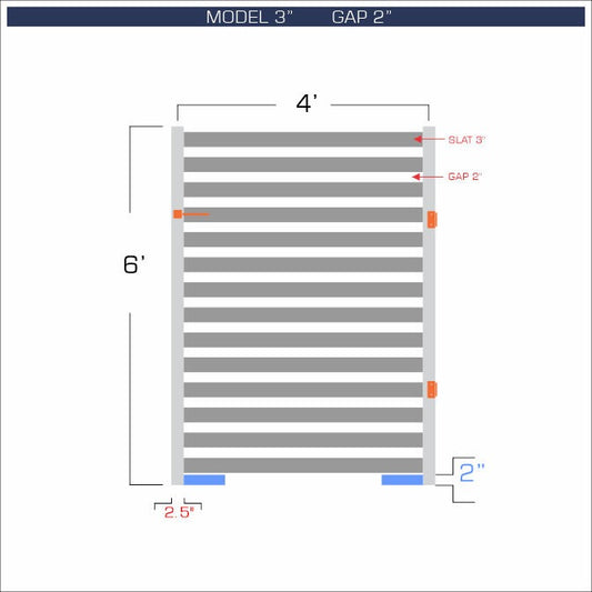 Gate - Aluminum Horizontal Fences - 3" Slat Design
