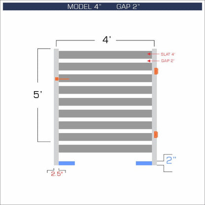 Gate - Aluminum Horizontal Fences - 4" Slat Design