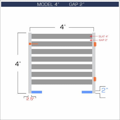 Gate - Aluminum Horizontal Fences - 4" Slat Design