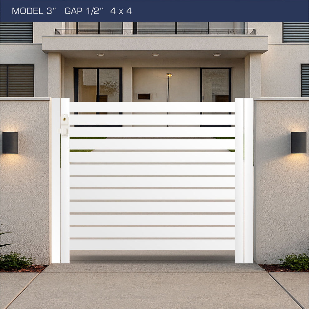 Horizontal Fence Gates – Multiple Heights, White, Bronze & Black ...