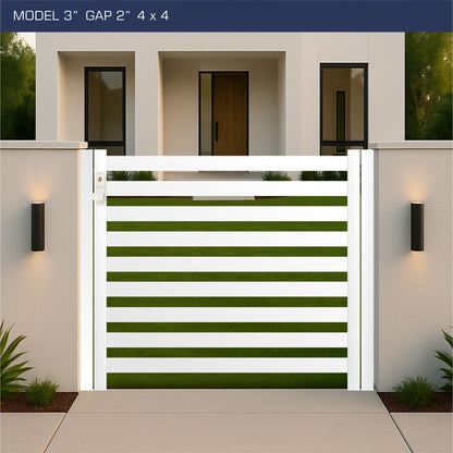 Gate - Aluminum Horizontal Fences - 3" Slat Design