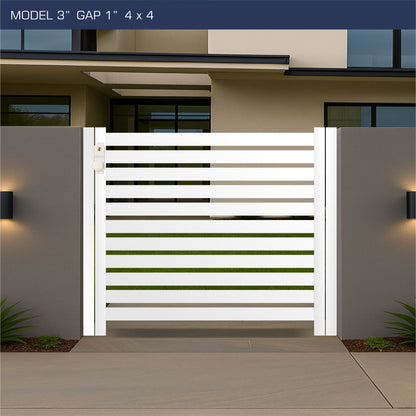 Gate - Aluminum Horizontal Fences - 3" Slat Design