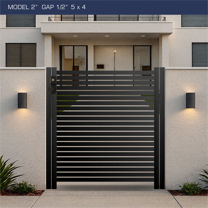 Gate - Aluminum Horizontal Fences - 2" Slat Design