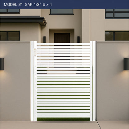 Gate - Aluminum Horizontal Fences - 2" Slat Design