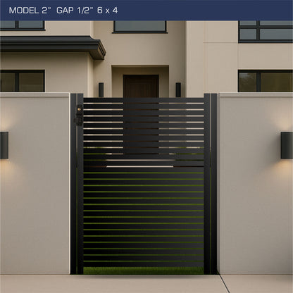 Gate - Aluminum Horizontal Fences - 2" Slat Design