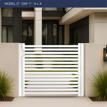Gate - Aluminum Horizontal Fences - 2" Slat Design