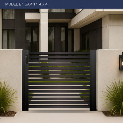 Gate - Aluminum Horizontal Fences - 2" Slat Design