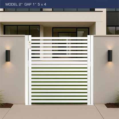 Gate - Aluminum Horizontal Fences - 2" Slat Design