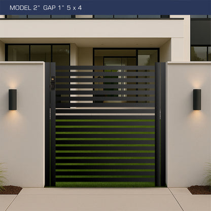 Gate - Aluminum Horizontal Fences - 2" Slat Design