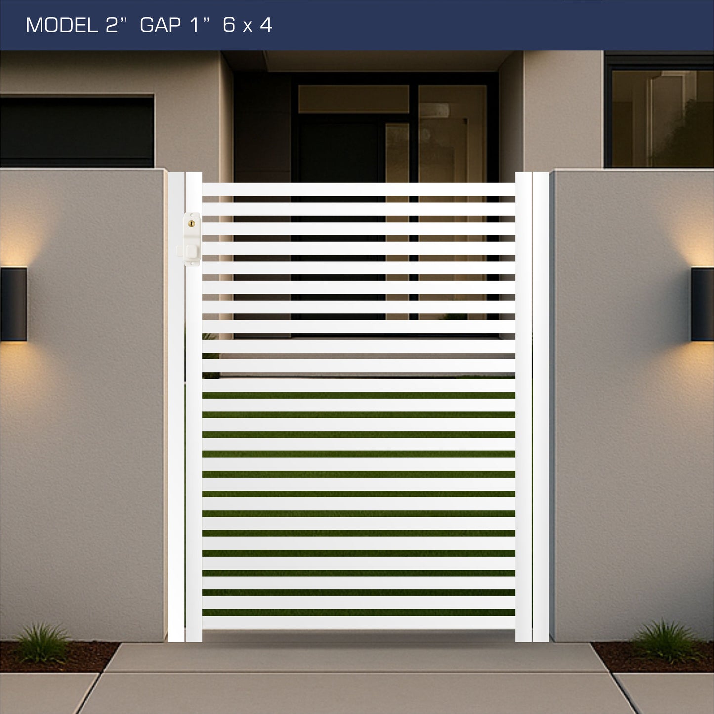 Gate - Aluminum Horizontal Fences - 2" Slat Design
