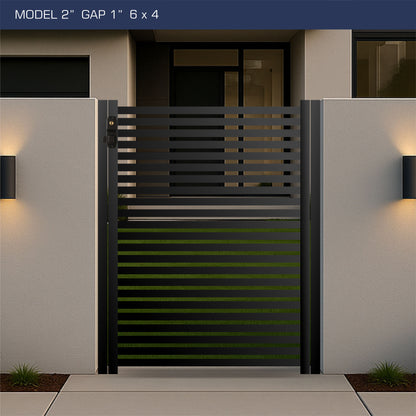 Gate - Aluminum Horizontal Fences - 2" Slat Design