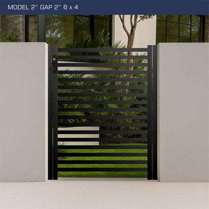 Gate - Aluminum Horizontal Fences - 2" Slat Design