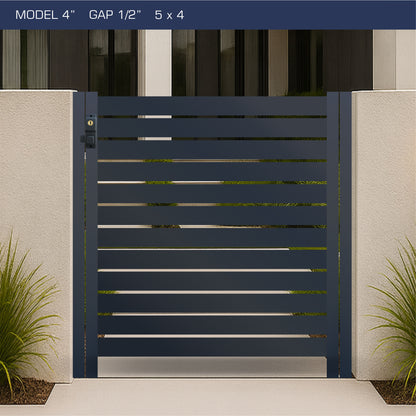 Gate - Aluminum Horizontal Fences - 4" Slat Design