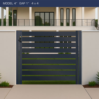 Gate - Aluminum Horizontal Fences - 4" Slat Design
