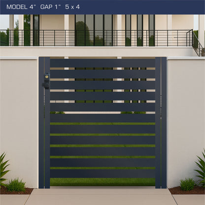 Gate - Aluminum Horizontal Fences - 4" Slat Design