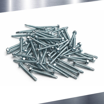 Heavy-duty #12 x 2" Hex Screw – Pack of 100 Units